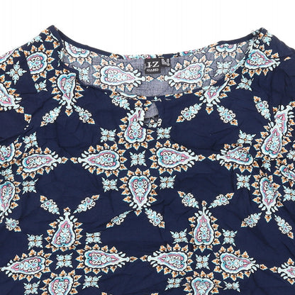 Womens UK Size 10 Izabel London Multicoloured Basic T-Shirt