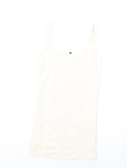 Stradivarius Womens Ivory Polyester Bodycon Size M Sweetheart Pullover