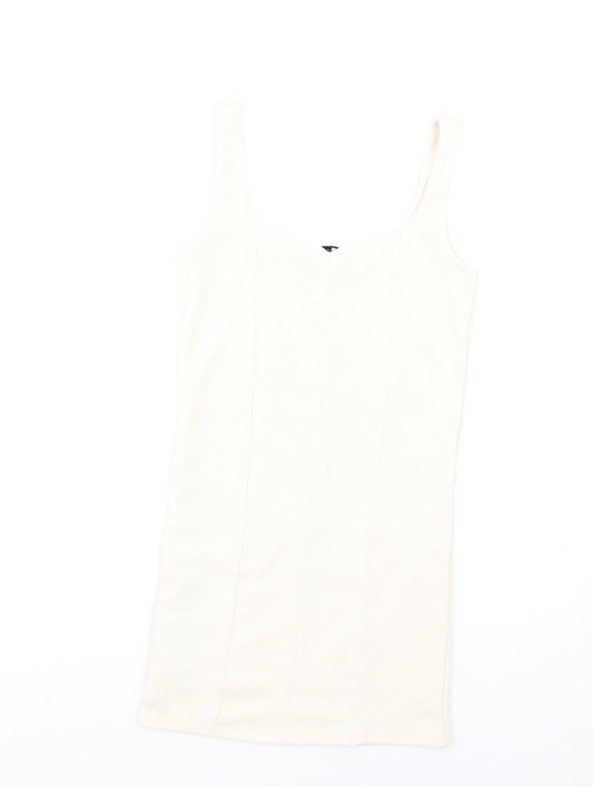 Stradivarius Womens Ivory Polyester Bodycon Size M Sweetheart Pullover