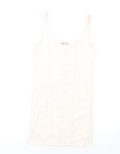 Stradivarius Womens Ivory Polyester Bodycon Size M Sweetheart Pullover