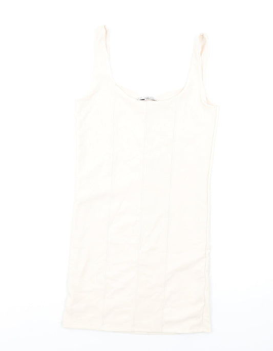 Stradivarius Womens Ivory Polyester Bodycon Size M Sweetheart Pullover