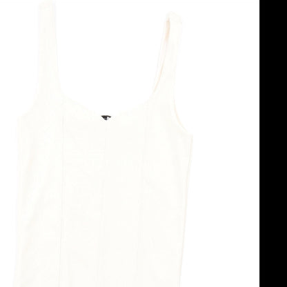 Stradivarius Womens Ivory Polyester Bodycon Size M Sweetheart Pullover