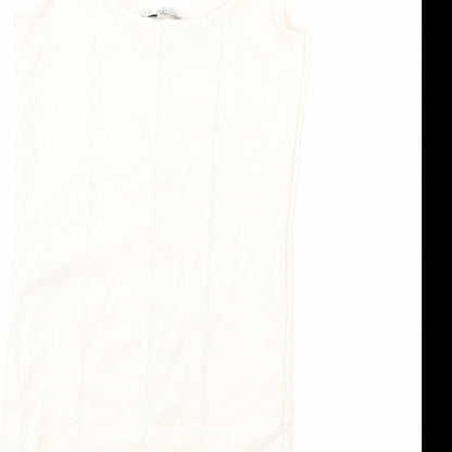 Stradivarius Womens Ivory Polyester Bodycon Size M Sweetheart Pullover