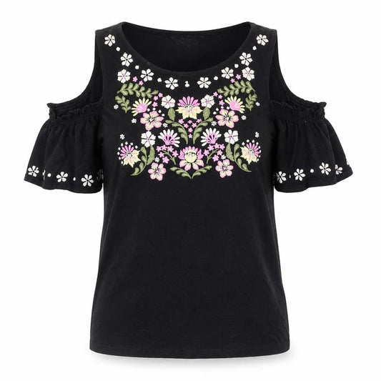 Womens UK Size 6 New Look Black Basic T-Shirt