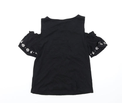Womens UK Size 6 New Look Black Basic T-Shirt