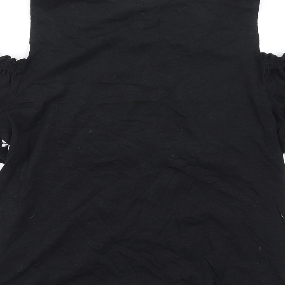 Womens UK Size 6 New Look Black Basic T-Shirt