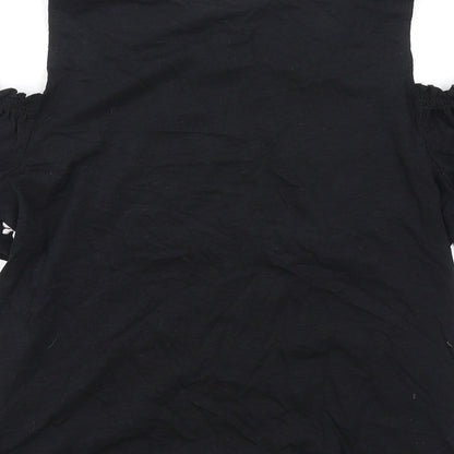 Womens UK Size 6 New Look Black Basic T-Shirt