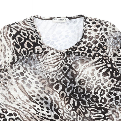 Womens UK Size S Canda Beige Basic T-Shirt