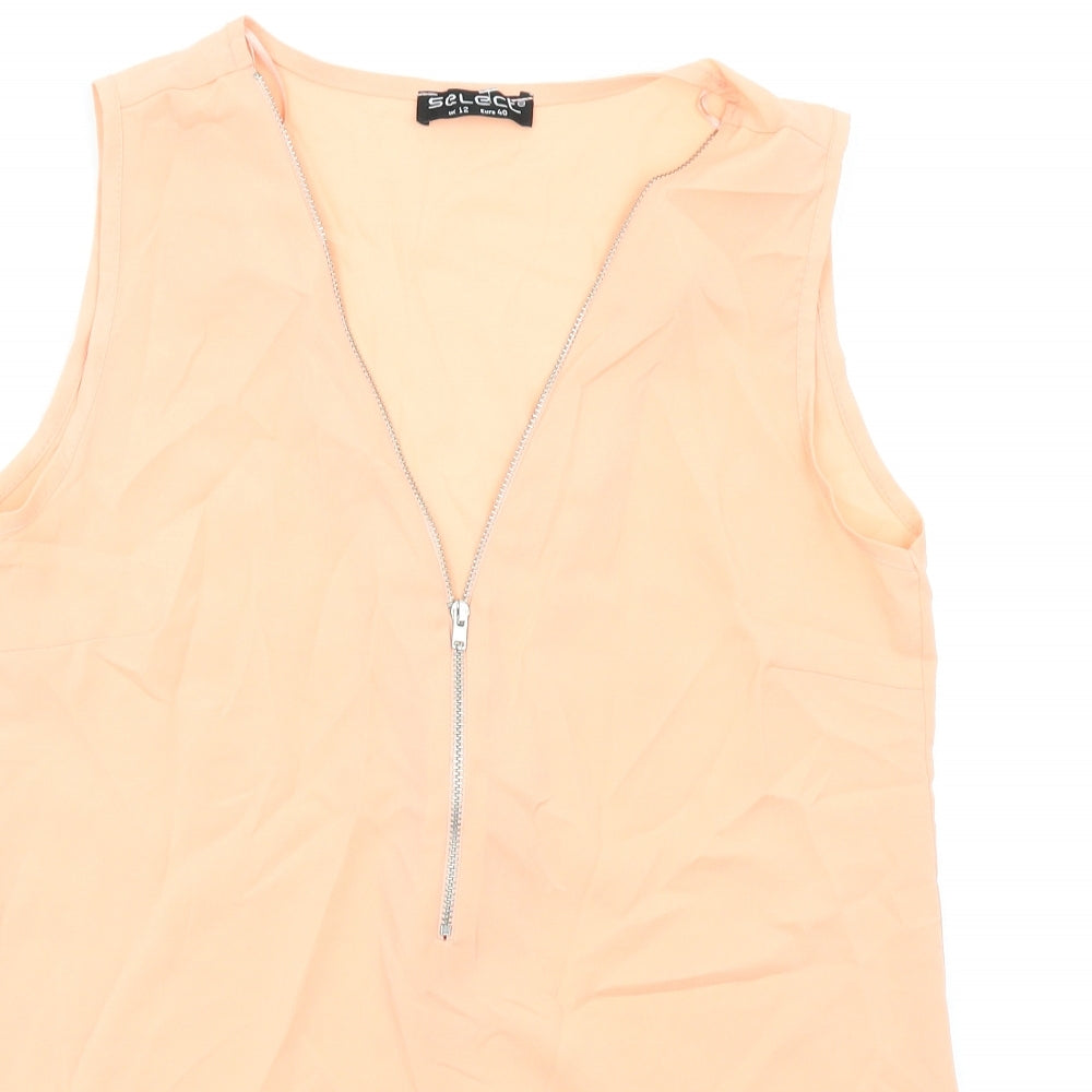 Womens UK Size 12 Select Pink Basic Tank