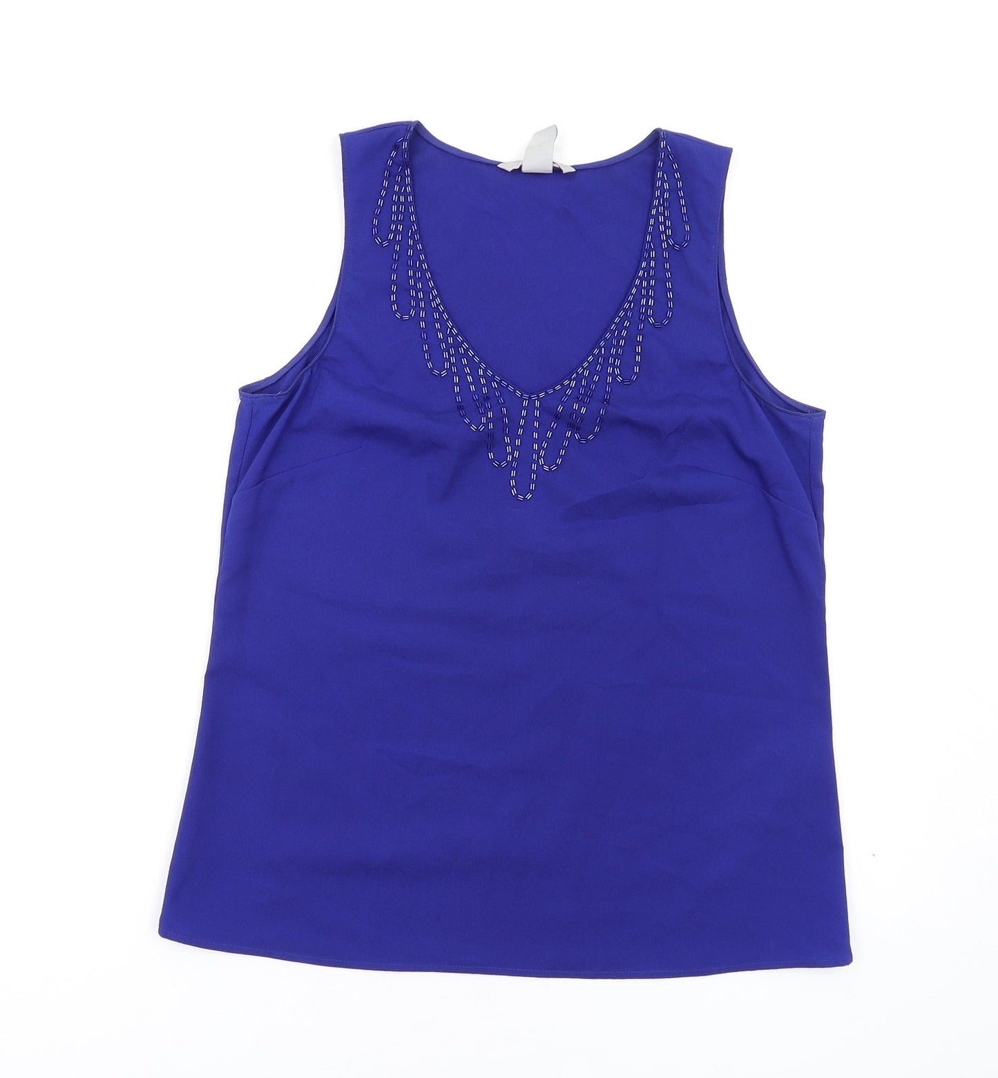 Womens UK Size 8 H&M Blue Basic Tank