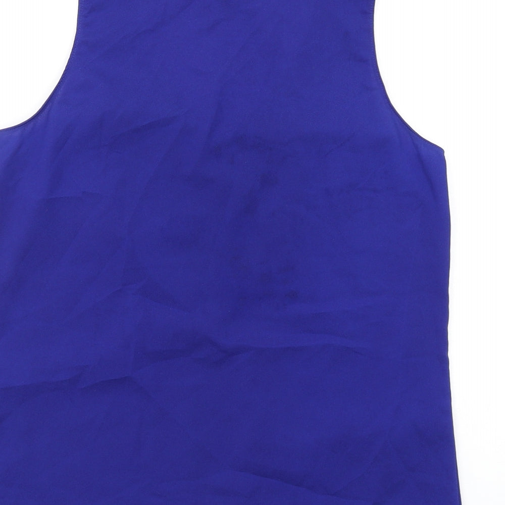 Womens UK Size 8 H&M Blue Basic Tank