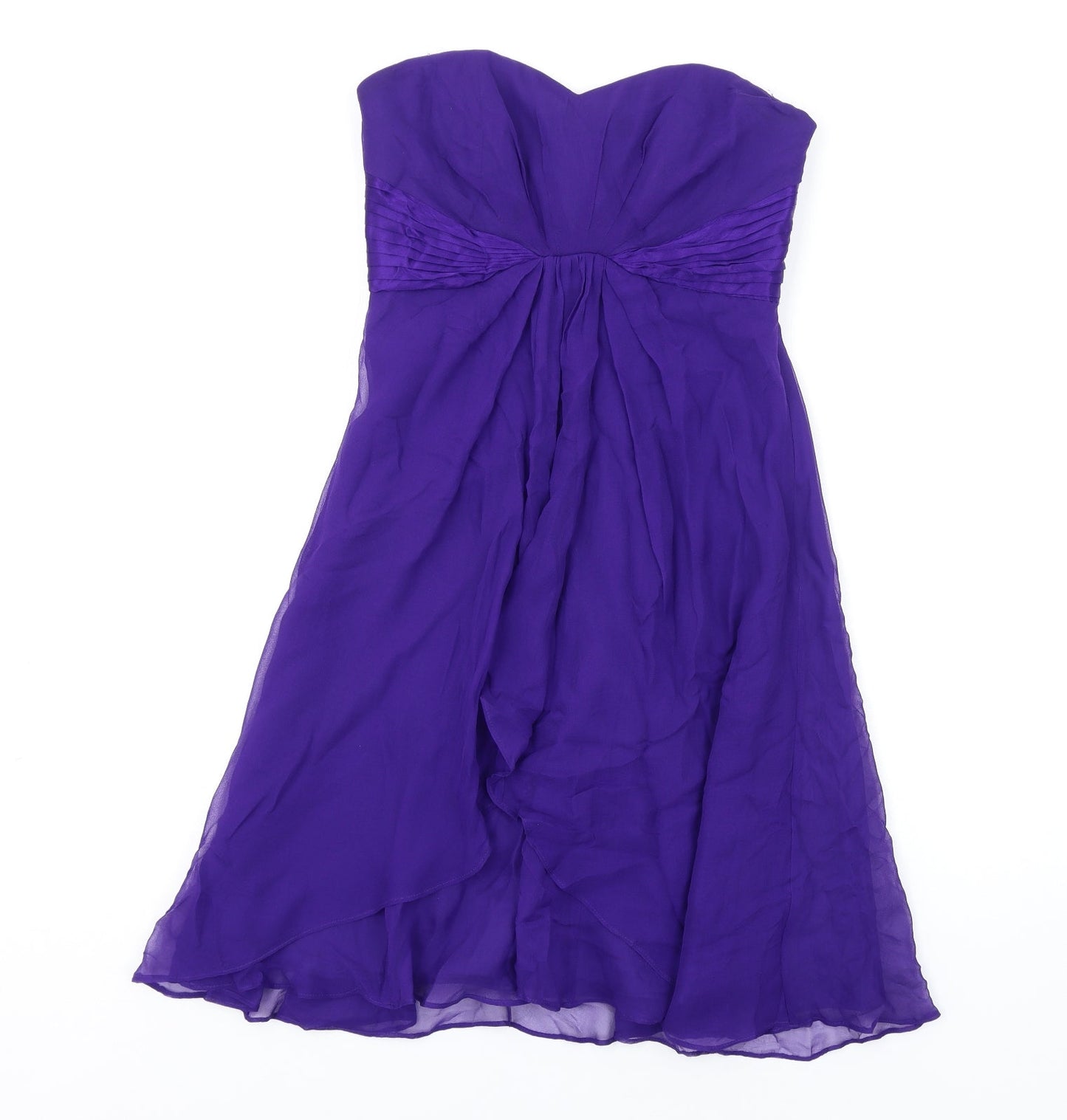 Coast Womens Purple Silk A-Line Size 8 Sweetheart Zip