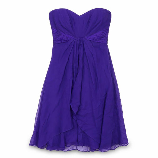Coast Womens Purple Silk A-Line Size 8 Sweetheart Zip