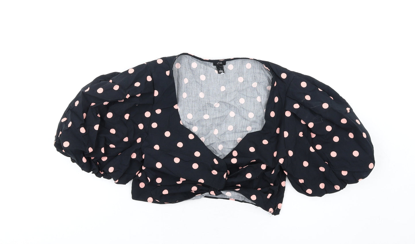 Womens UK Size 12 River Island Black Basic Blouse