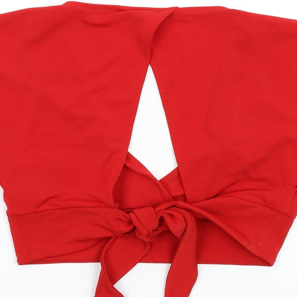 Womens UK Size S H&M Red Cropped T-Shirt