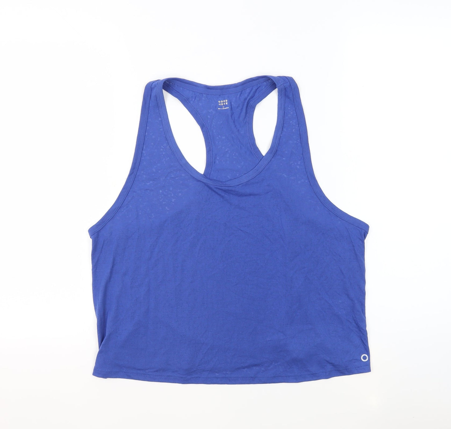 GOODMOVE Womens Blue Polyester Basic Tank Size 18 Scoop Neck Pullover - Sheer
