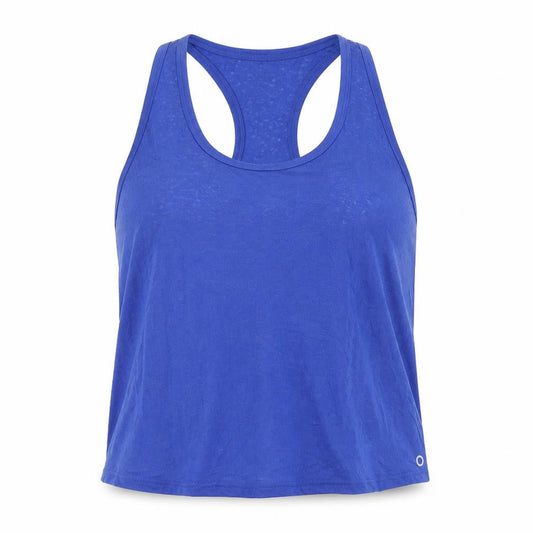 GOODMOVE Womens Blue Polyester Basic Tank Size 18 Scoop Neck Pullover - Sheer