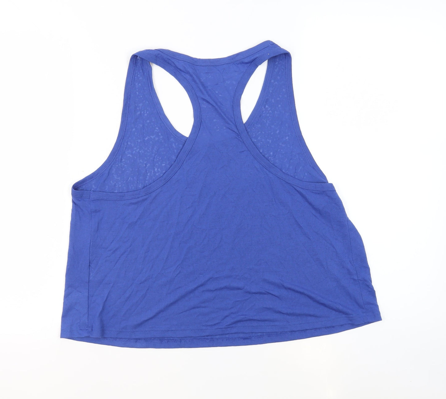 GOODMOVE Womens Blue Polyester Basic Tank Size 18 Scoop Neck Pullover - Sheer