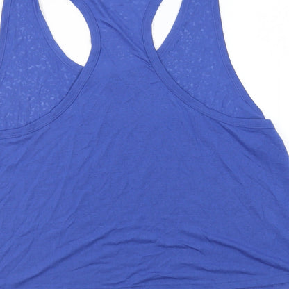 GOODMOVE Womens Blue Polyester Basic Tank Size 18 Scoop Neck Pullover - Sheer
