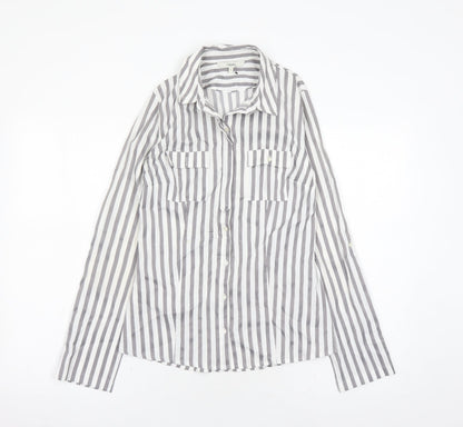 Womens UK Size 8 NEXT Grey Basic Button-Up