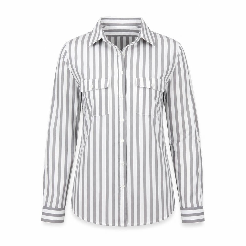 Womens UK Size 8 NEXT Grey Basic Button-Up