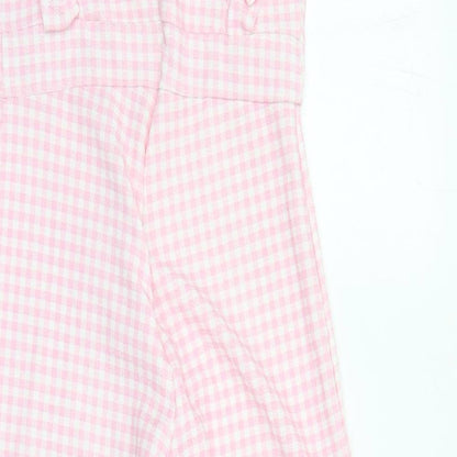 Boohoo Womens Pink Check Polyester Jumpsuit One-Piece Size 12 L25 in Zip