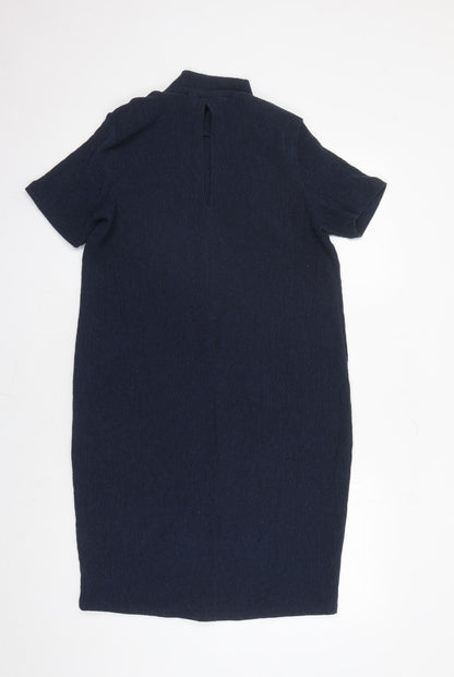 Marks and Spencer Womens Blue Polyester A-Line Size 16 Mock Neck Pullover