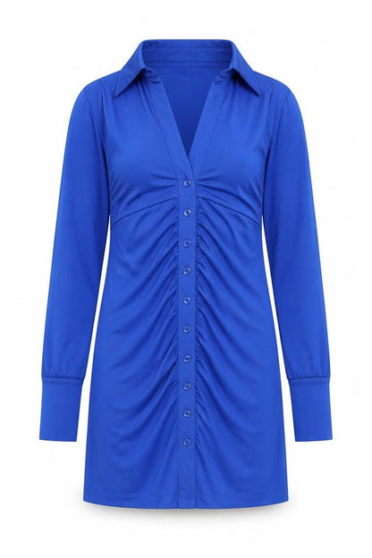 Urban Outfitters Womens Blue Polyester Shirt Dress Size XS Collared Button