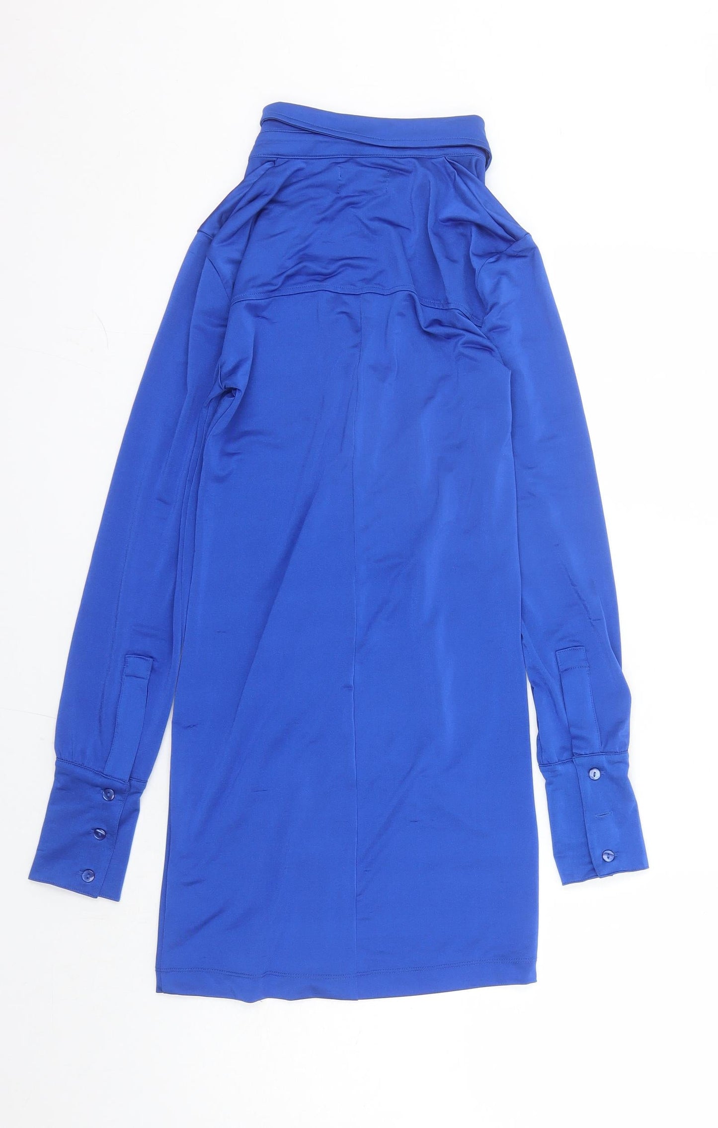 Urban Outfitters Womens Blue Polyester Shirt Dress Size XS Collared Button