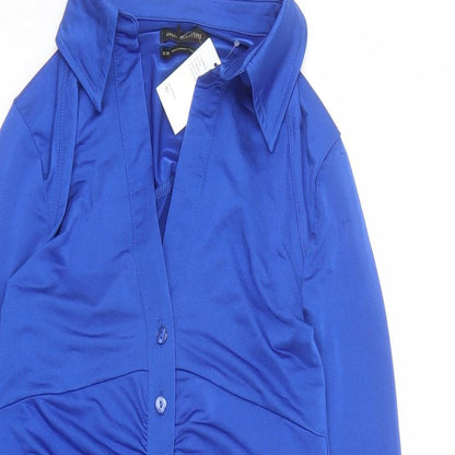 Urban Outfitters Womens Blue Polyester Shirt Dress Size XS Collared Button
