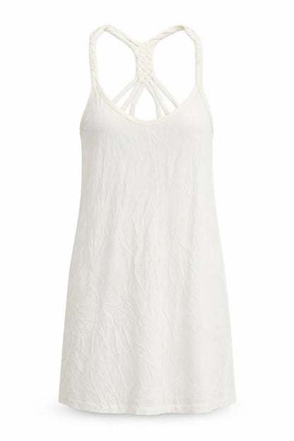 Freya Womens White Polyester Tank Dress Size S Round Neck Pullover