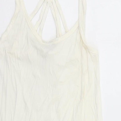 Freya Womens White Polyester Tank Dress Size S Round Neck Pullover
