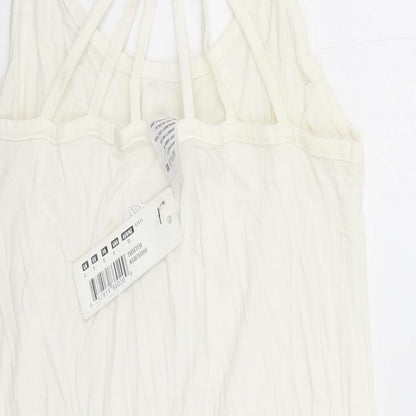 Freya Womens White Polyester Tank Dress Size S Round Neck Pullover