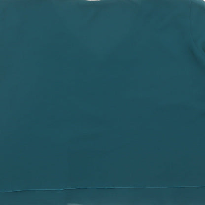 ID Collection Womens Green Polyester Basic Blouse Size 20 V-Neck - Embroidered Flowers Rhinestone Detail