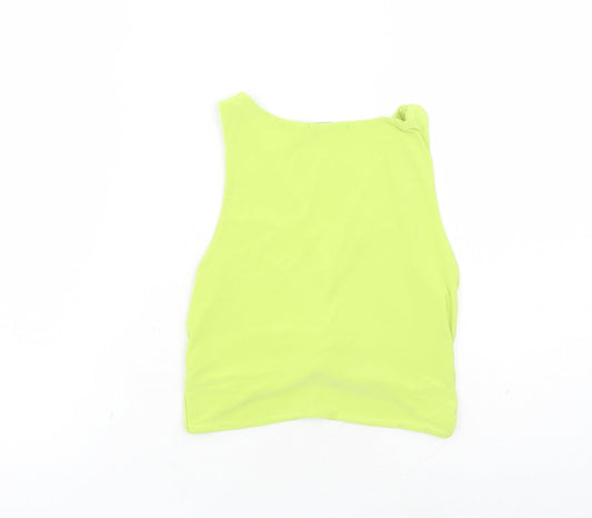 Womens UK Size 10 PRETTYLITTLETHING Green Cropped Tank