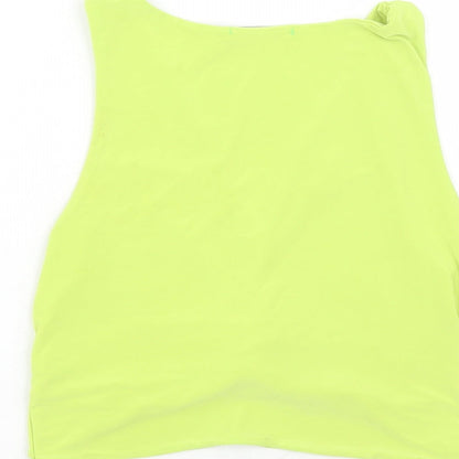 Womens UK Size 10 PRETTYLITTLETHING Green Cropped Tank