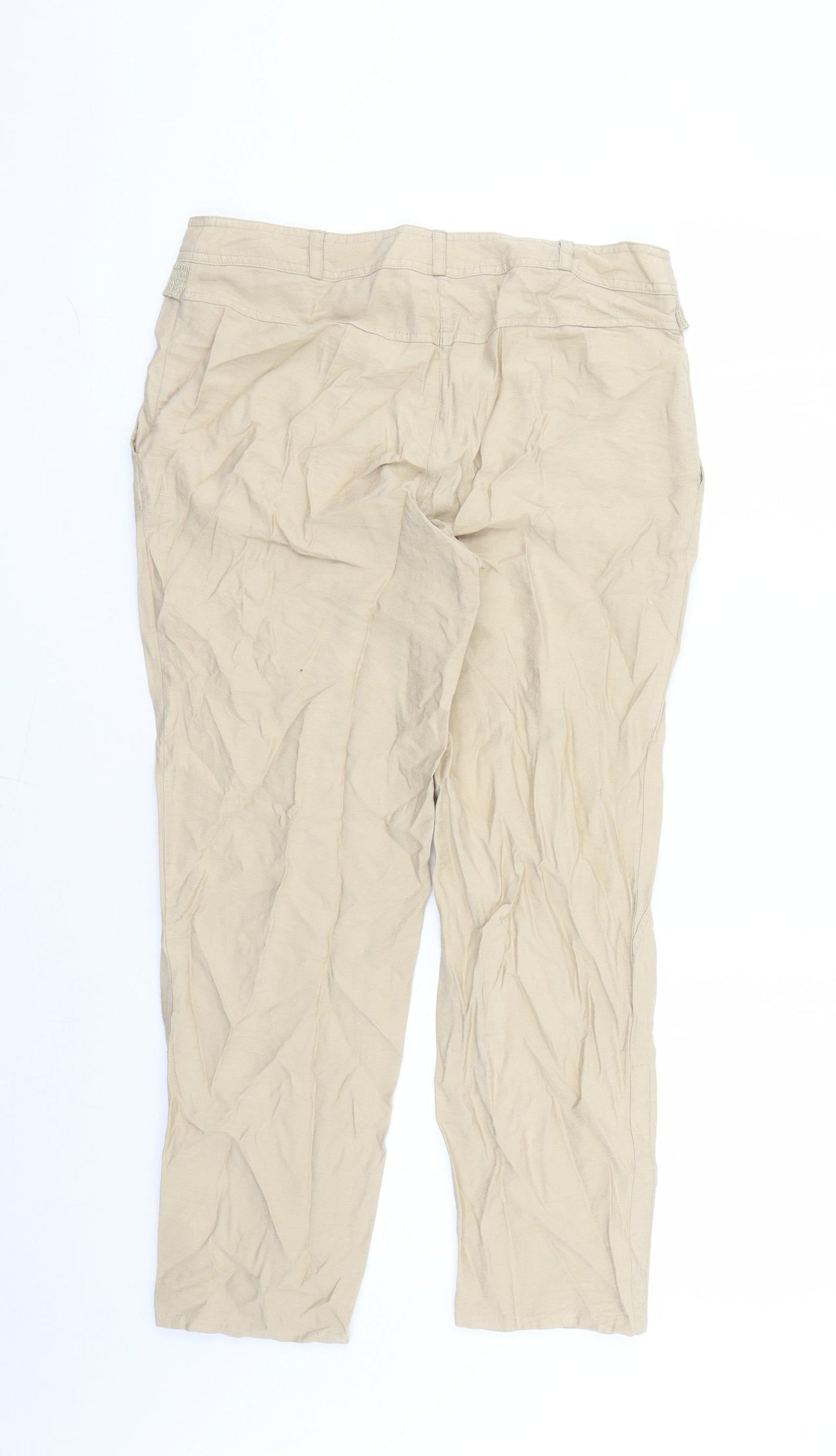 Mado et les Autres Womens Beige Viscose Cropped Trousers Size 10 L25 in Regular Zip