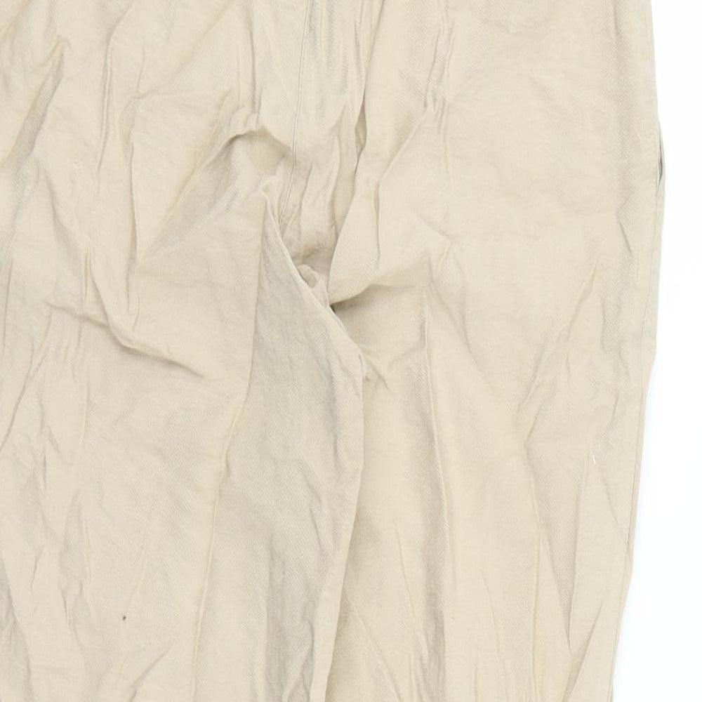Mado et les Autres Womens Beige Viscose Cropped Trousers Size 10 L25 in Regular Zip