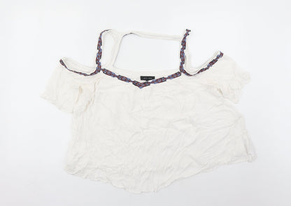 Womens UK Size 16 New Look White Basic Blouse