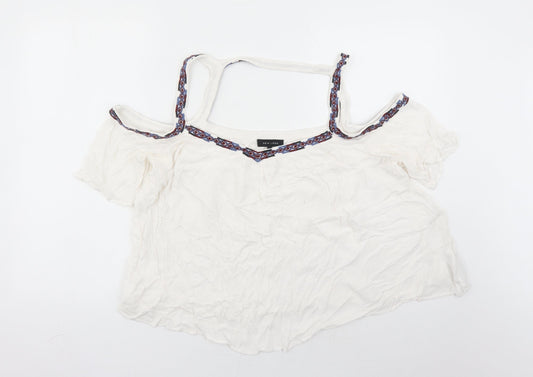 Womens UK Size 16 New Look White Basic Blouse