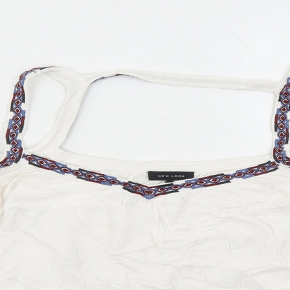 Womens UK Size 16 New Look White Basic Blouse