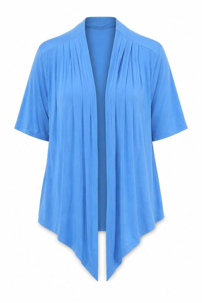 EWM Womens Blue Viscose Kimono T-Shirt Size 14 V-Neck - Waterfall Design