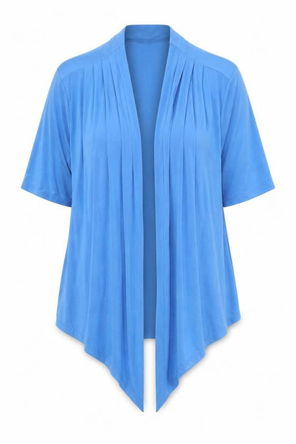 EWM Womens Blue Viscose Kimono T-Shirt Size 14 V-Neck - Waterfall Design