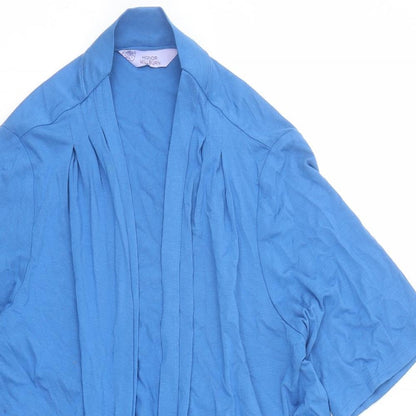 EWM Womens Blue Viscose Kimono T-Shirt Size 14 V-Neck - Waterfall Design