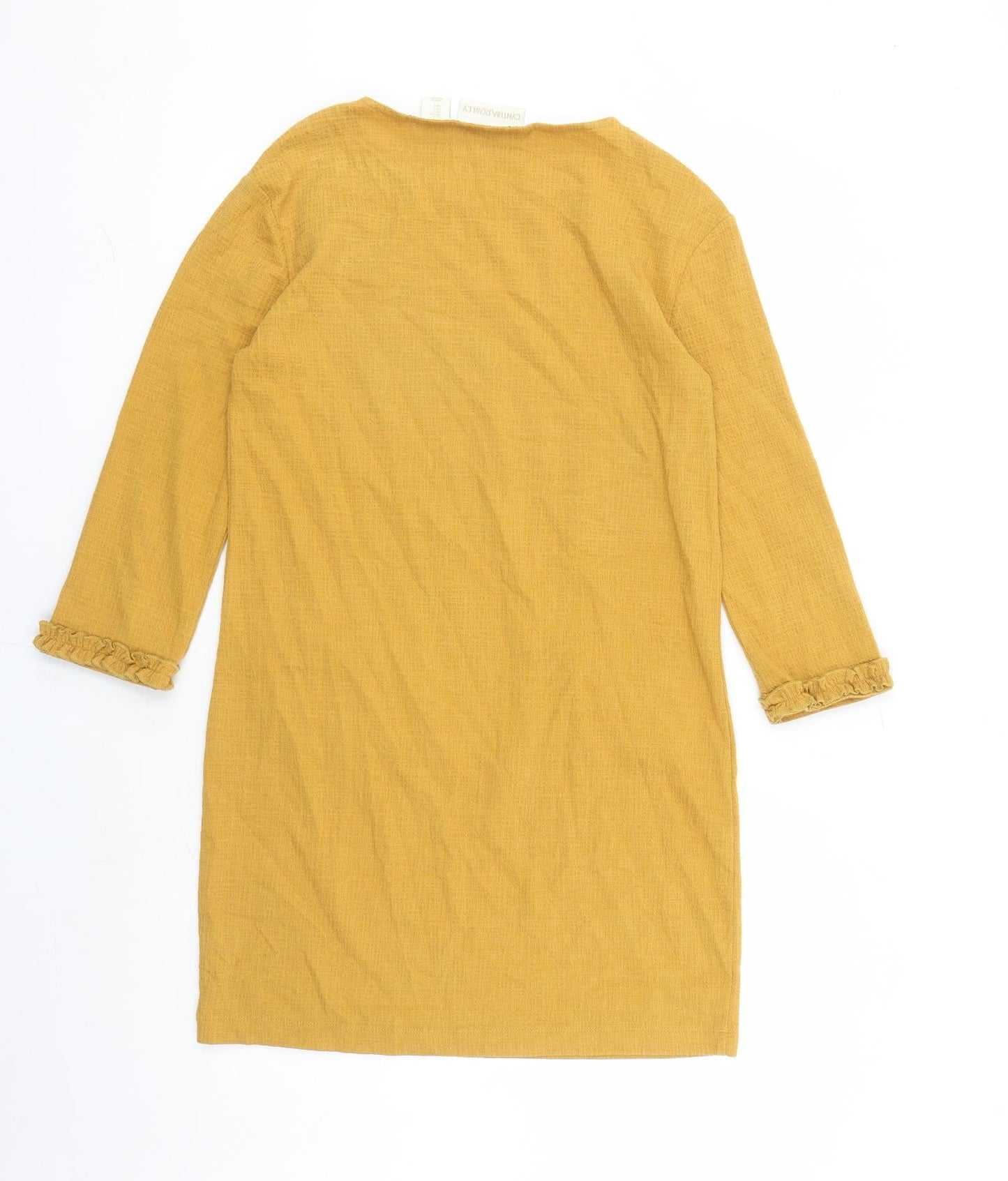 Cynthia Rowley Womens Yellow Cotton A-Line Size S Round Neck Pullover