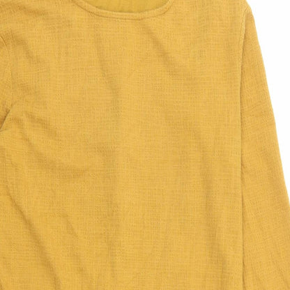 Cynthia Rowley Womens Yellow Cotton A-Line Size S Round Neck Pullover
