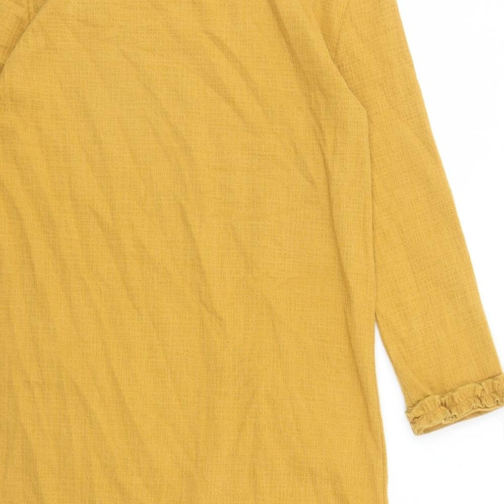 Cynthia Rowley Womens Yellow Cotton A-Line Size S Round Neck Pullover