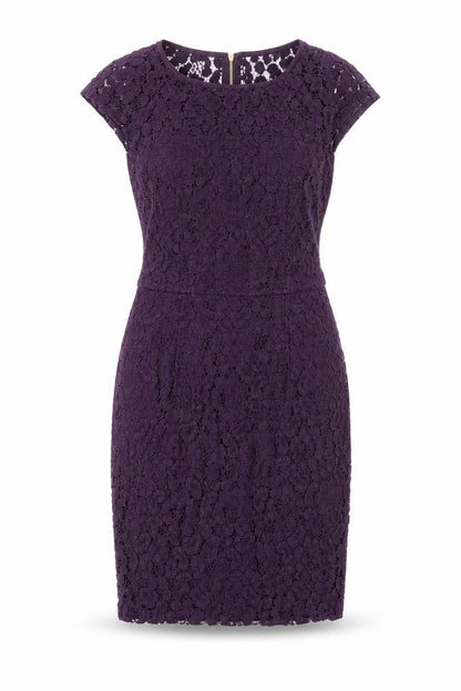 Dorothy Perkins Womens Purple Floral Nylon A-Line Size 6 Round Neck Zip