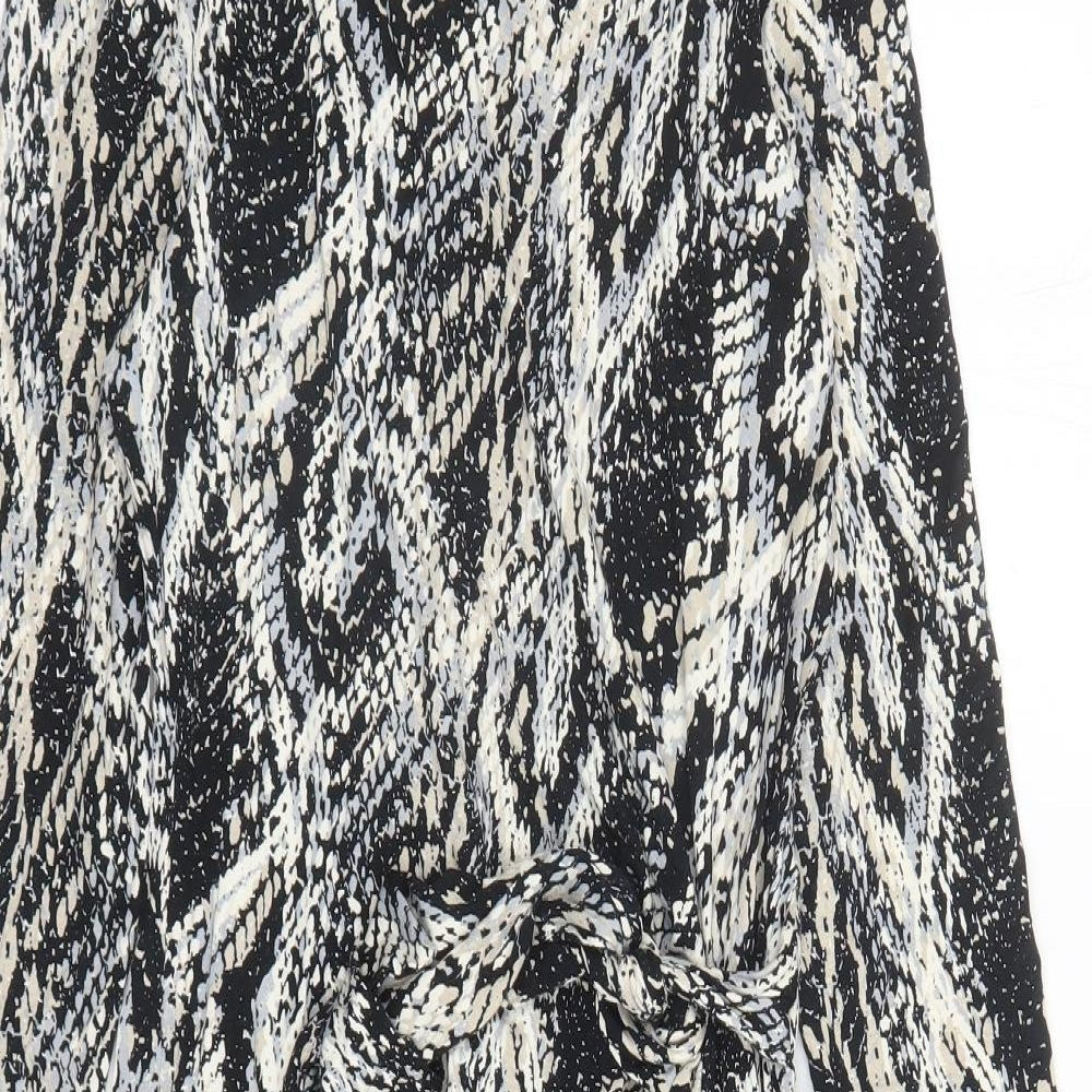 Wallis Womens Multicoloured Geometric Viscose A-Line Size 12 Round Neck Pullover
