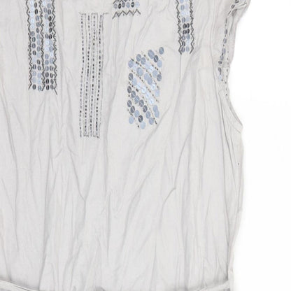 Per Una Womens Grey Viscose A-Line Size 20 Round Neck Pullover - Beaded Sequin Detail